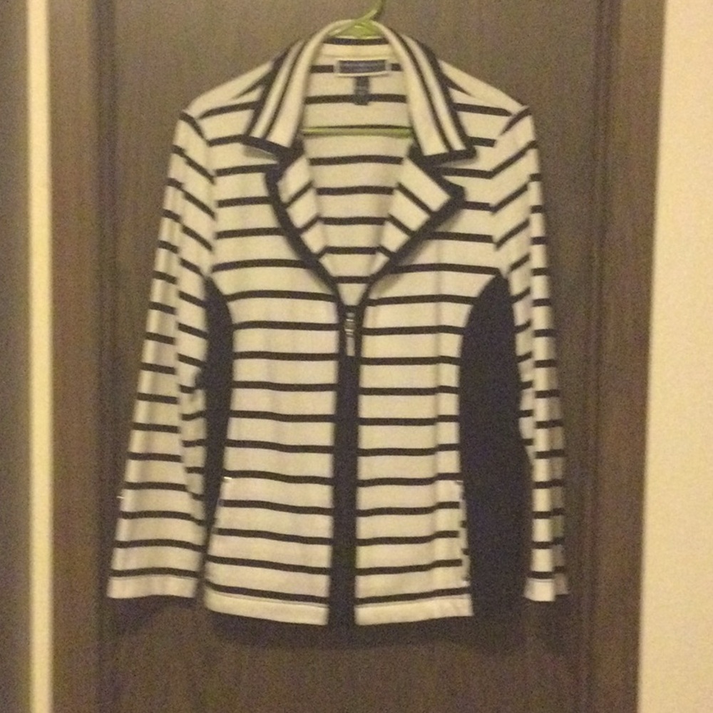 Soft Karen Scott Sport Jacket Sz L Black & White